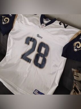 Marshall Faulk Throwback St. Louis Rams Reebok NFL Authentic Football Jersey XL